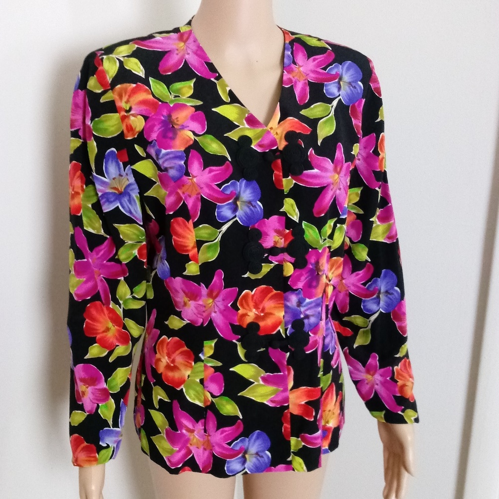 Shomi Floral Asiatic Blazer Size 8